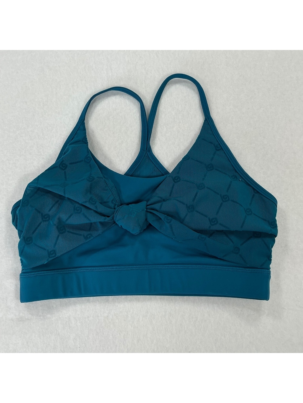 Olaben Sports Bra Women’s Small Teal Twist Front Racerback Yoga Athletic Top